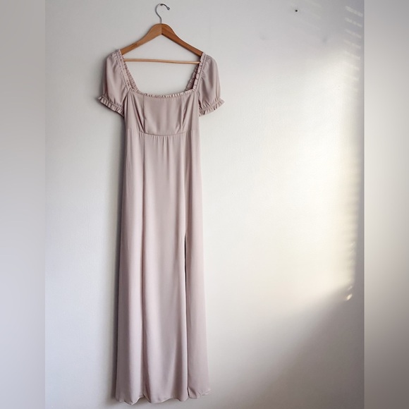 Show Me Your MuMu Brittany Maxi Dress Square Neck Blush Prom Bridesmaid Wedding - Picture 3 of 13